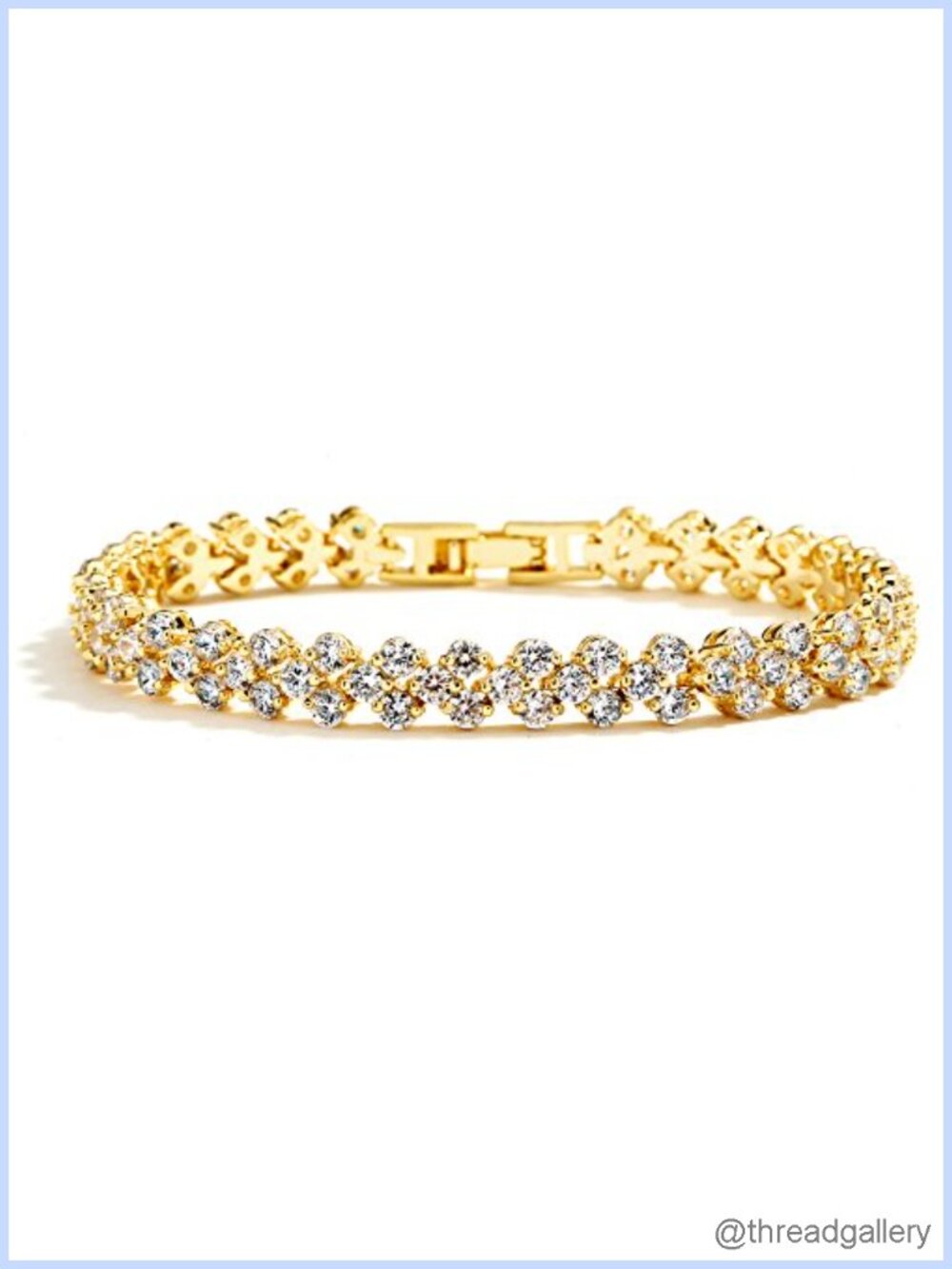 14K Gold Plated Cubic Zirconia Tennis Bracelet 7 Inch Wedding Bridal